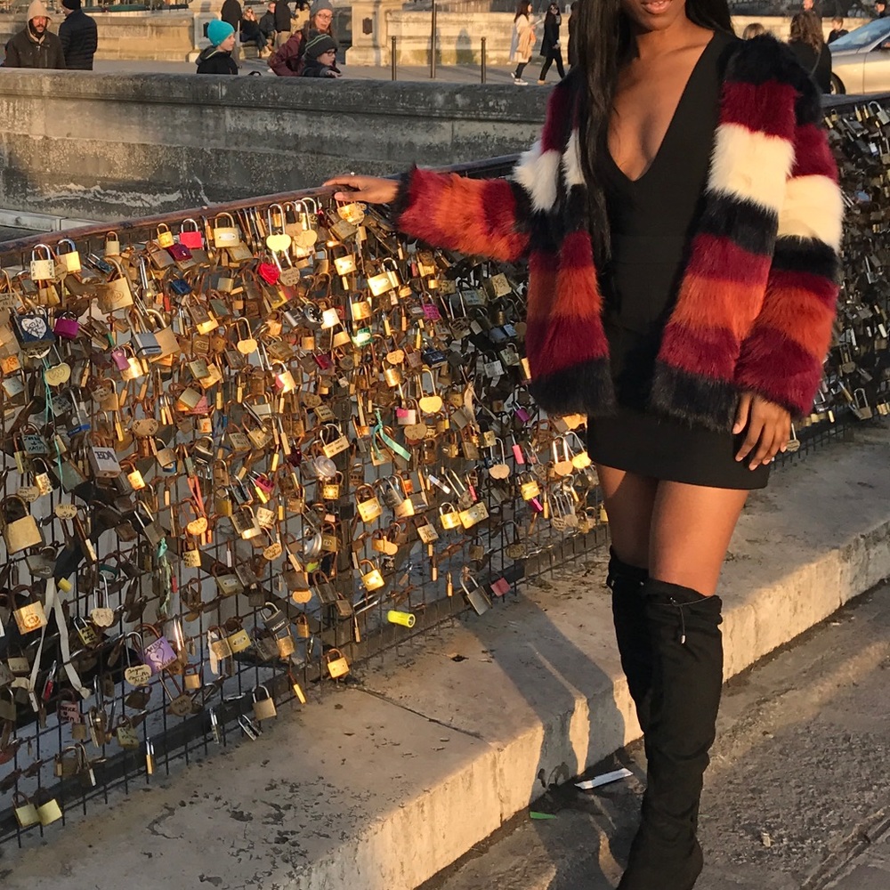 Multi Color Fur Jacket - Picture 2 of 3